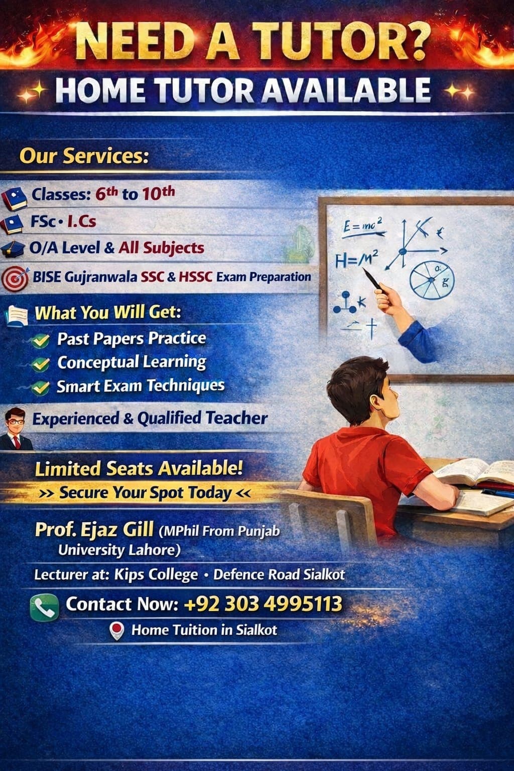 Physics Tutor in Sialkot | Online & Home | Muhammad Ejaz Gill — teaching image 1