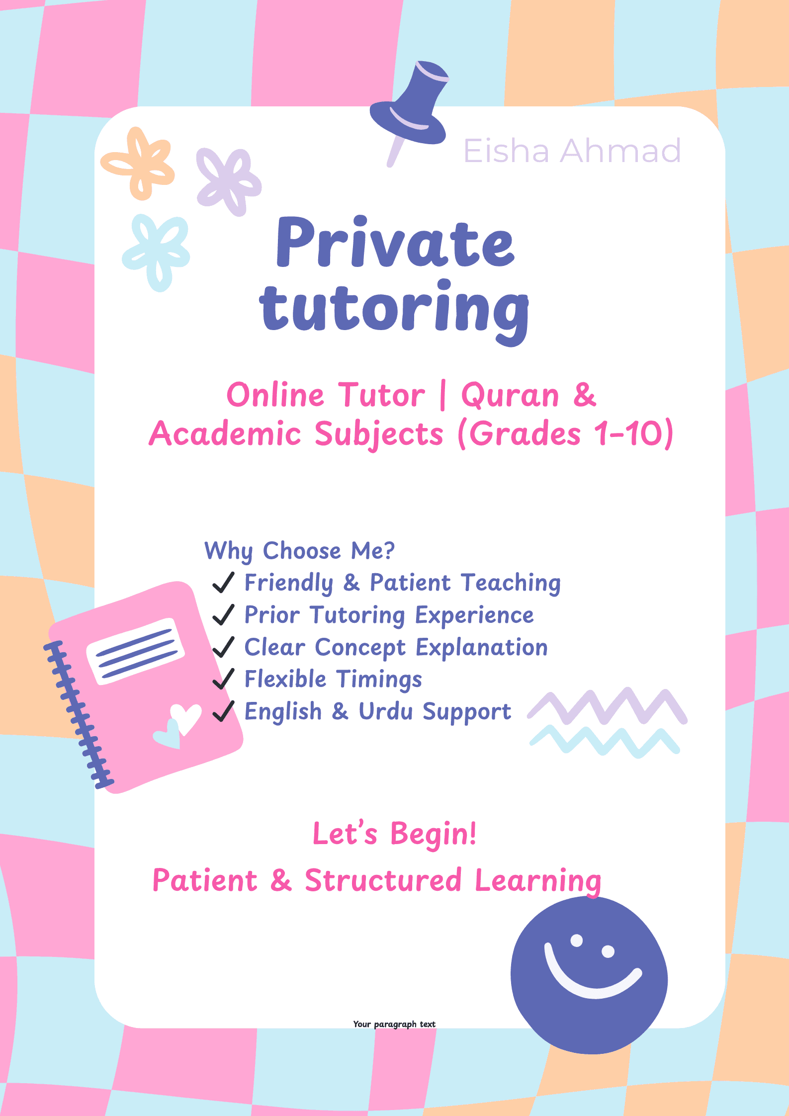 Quran Tutor in Lahore | Online & Home | Eisha Ahmad — teaching image 1
