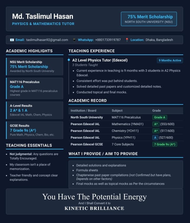 Subject Tutor in Pakistan | Online & Home | Tutor — teaching image 1